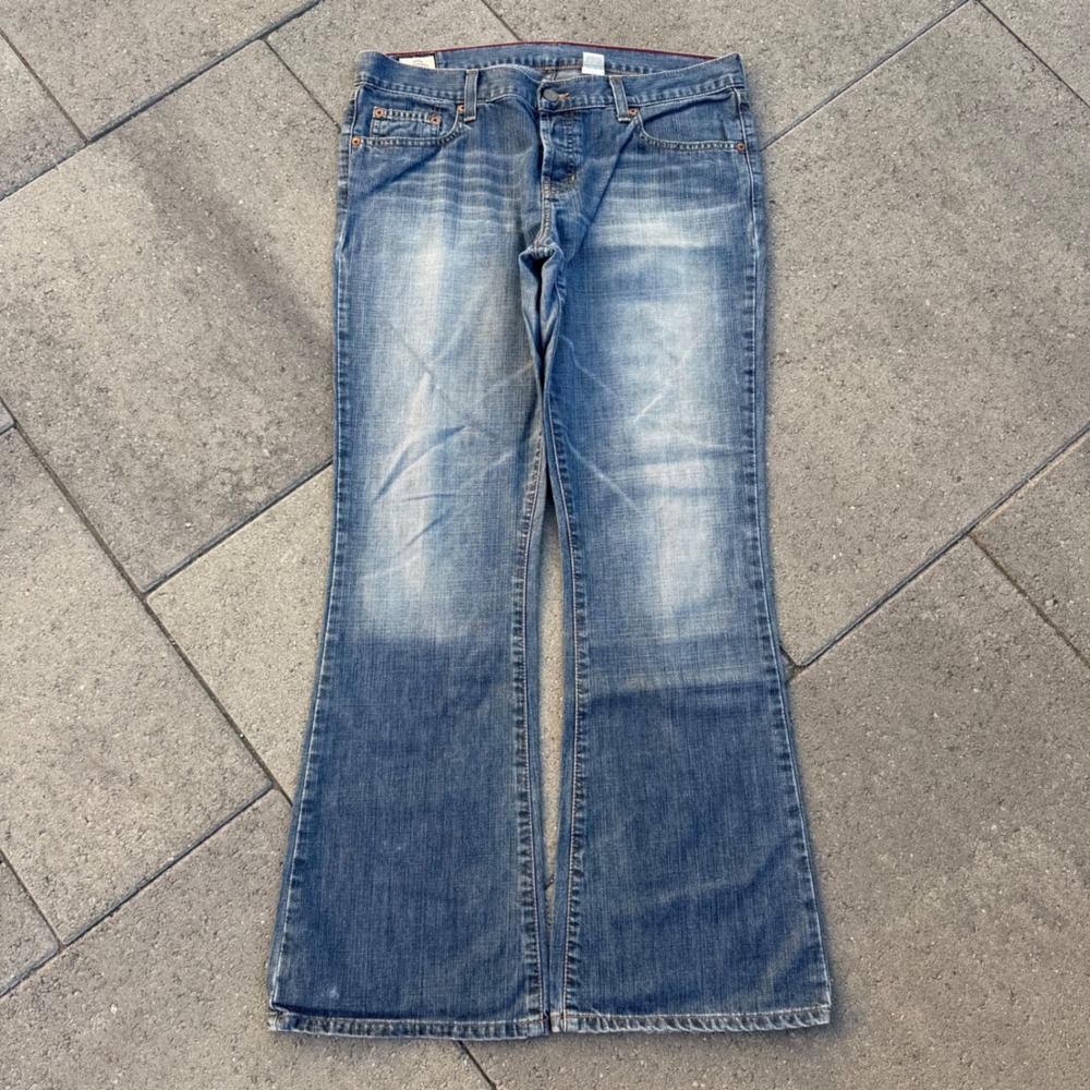 Abercrombie & Fitch Flare Jeans Medium Wash Cotton Button Fly Size 10S
